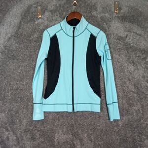 Life Is Good Women's Aqua Color Full Zip Running Gym Jacket Sz Small